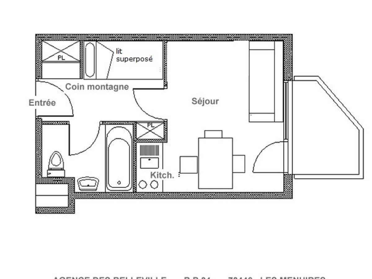 Studio Renove Proche Pistes Avec Balcon, 3 Pers - Fr-1-344-1063 Apartment Saint-Martin-de-Belleville Bagian luar foto